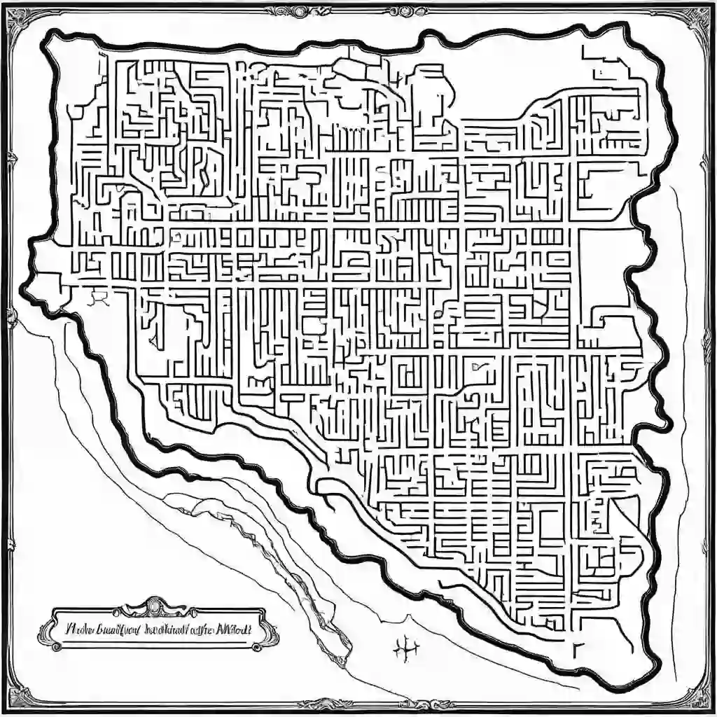 Maps coloring pages
